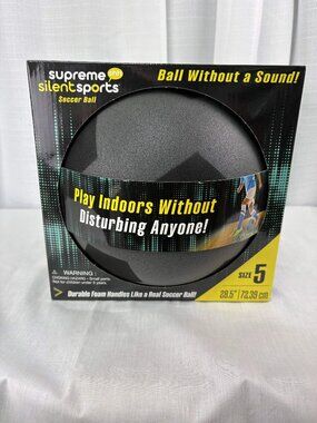 Supreme Silent Sports Soccer Ball Size 5 Indoor Foam Silent Training Ball Black
